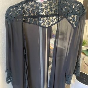 Black thin lace cardigan